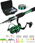 Telescopic Fishing Rod and Reel Combo,Spinning Travel Kit | Graphite Telescopic Fishing Rod,Collapsible Fishing Pole
