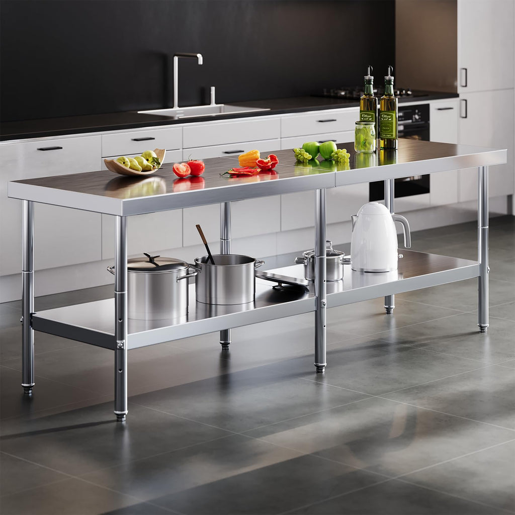 30 x 96 Inch Stainless Steel Prep & Work Table