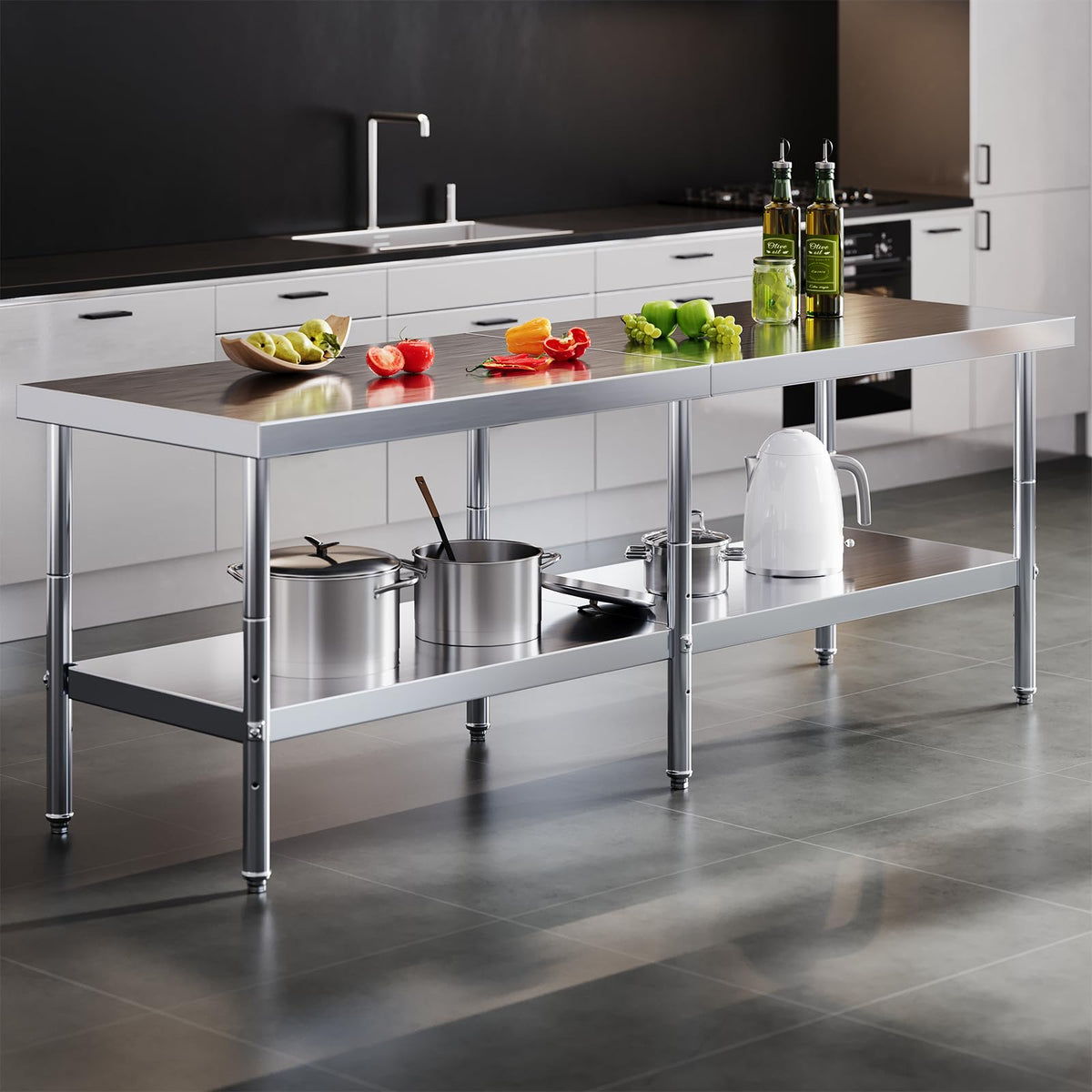 30 x 96 Inch Stainless Steel Prep & Work Table