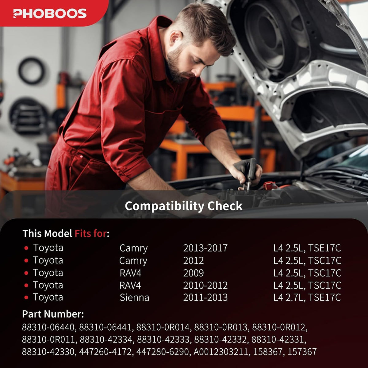 PHOBOOS A/C Compressor with Clutch Compatible with Toyota