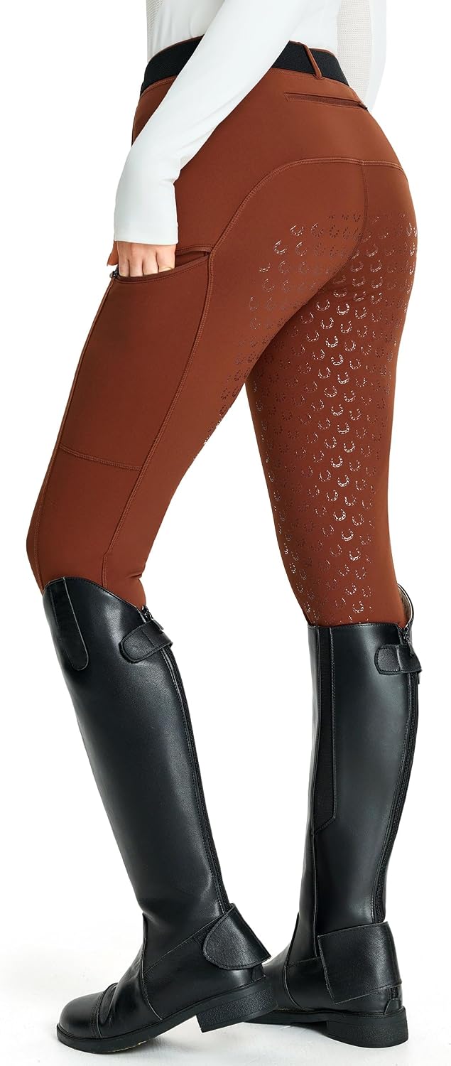 Women Fleece Horse Riding Pants Full Seat Equestrian Breeches