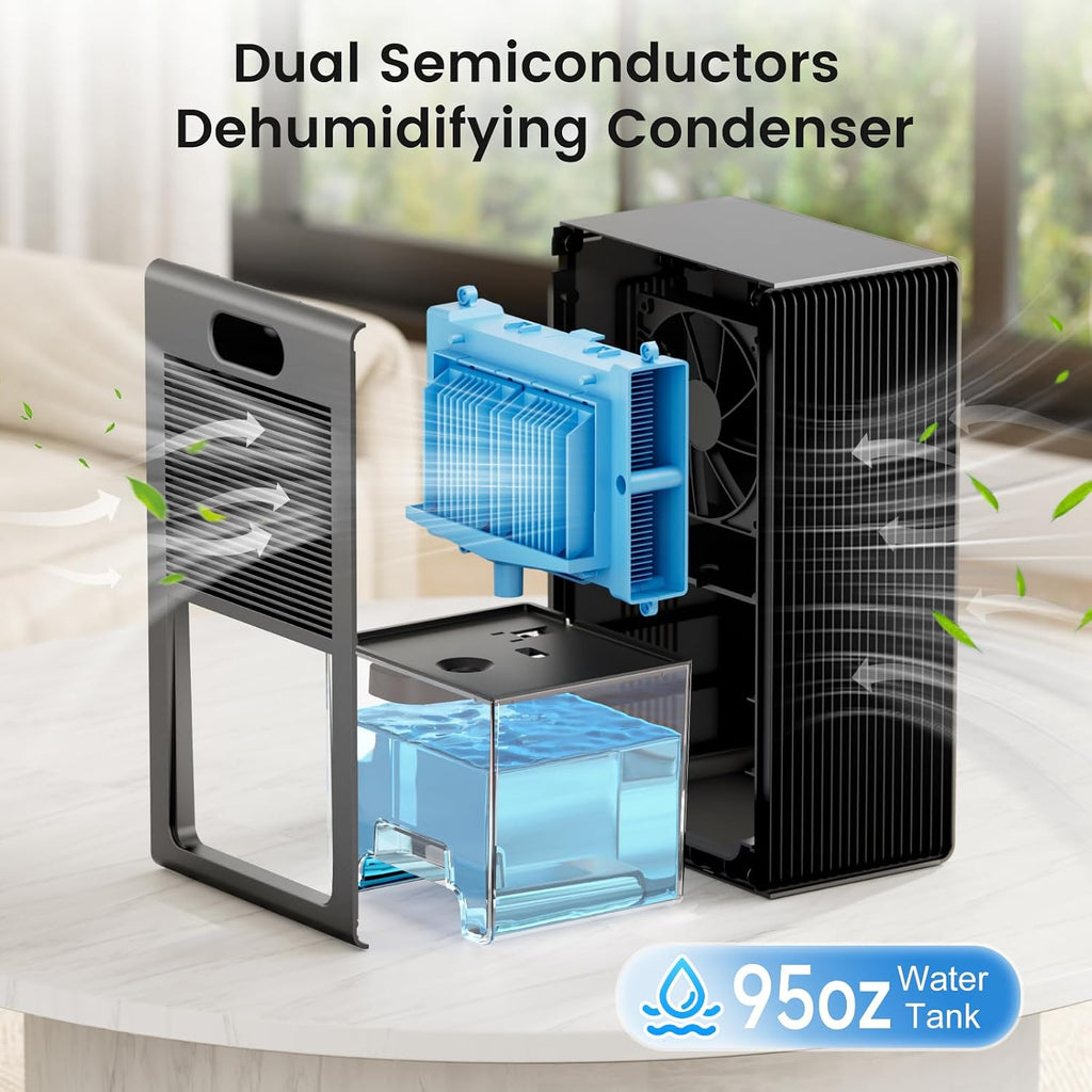 Dehumidifiers for Home, 1000 Sq Ft Dehumidifier with 95oz Tank Auto Shutoff