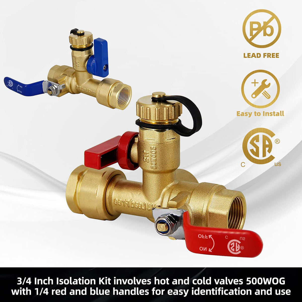 VAV 3/4" Tankless WaterHeater Valve Kit, Pressure Relie Valve, CSA Listed