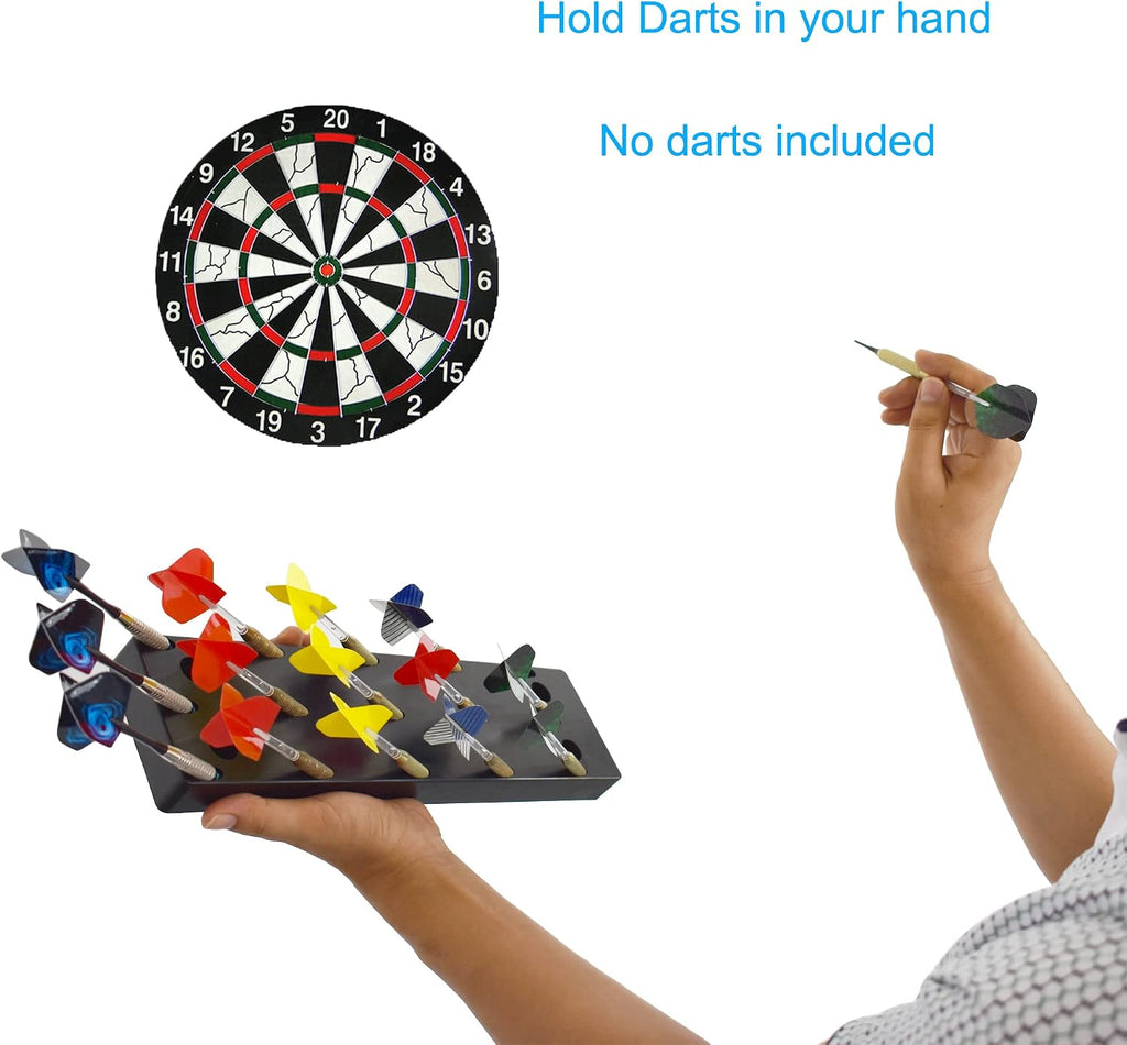 Dart Holder Wall Mount/Stand/Caddy/Display Rack Storage -Plastic -Hold 15 Steel or Soft Tip Darts W Screws -No Darts