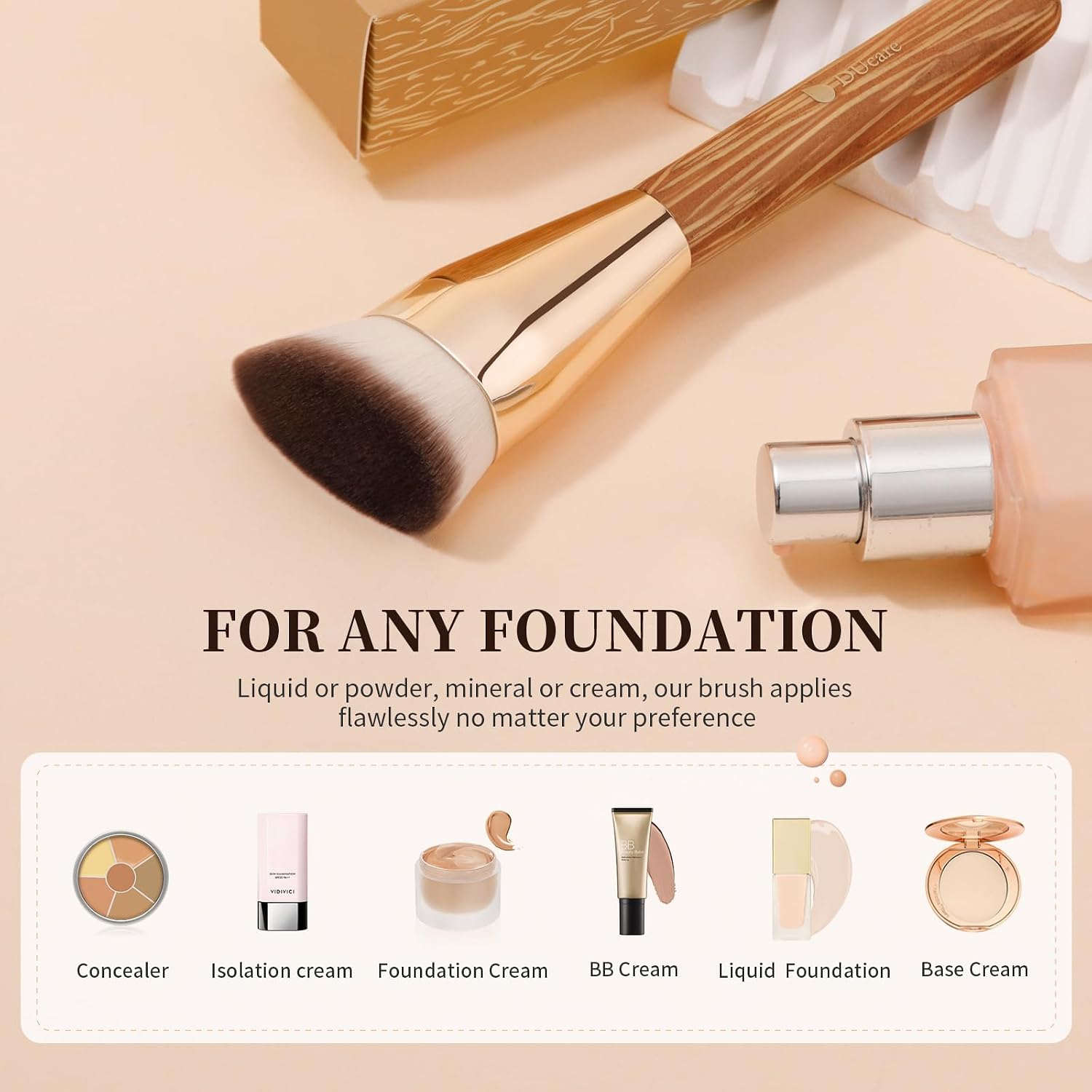 Makeup Brushes Angled Foundation Brush for Flawless Makeup | Cheek Hugging Contour Brush for Cream Contour Liquid