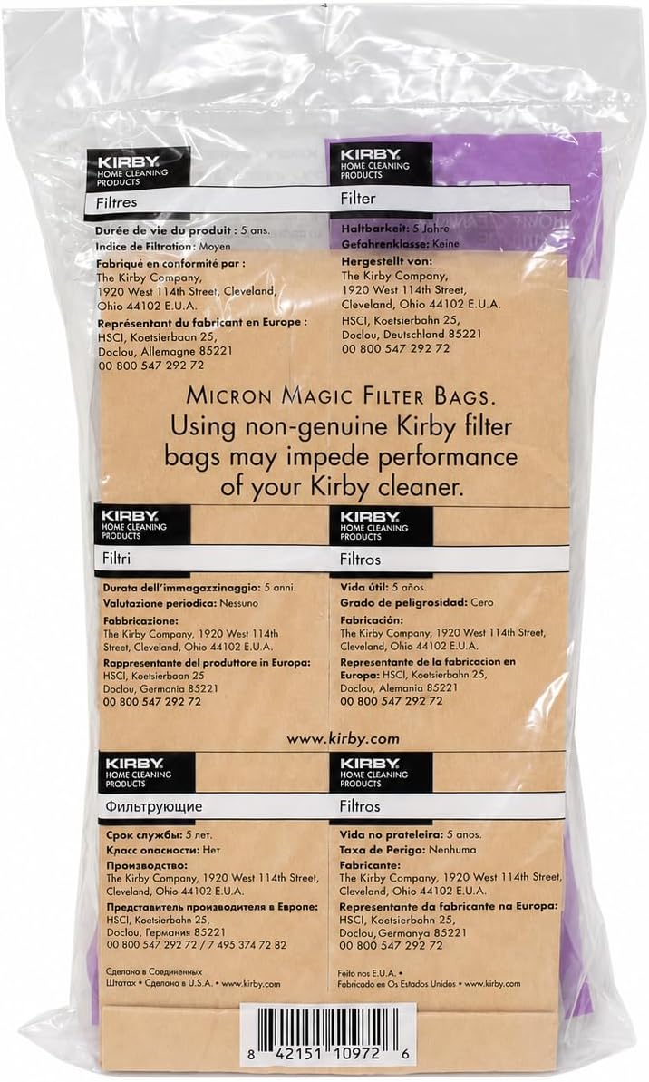 Vacuum Bags G4, G5, G6 – Genuine Micron Magic Filtration, 9-Pack – Part #197394, Universal Fit for Kirby Generation