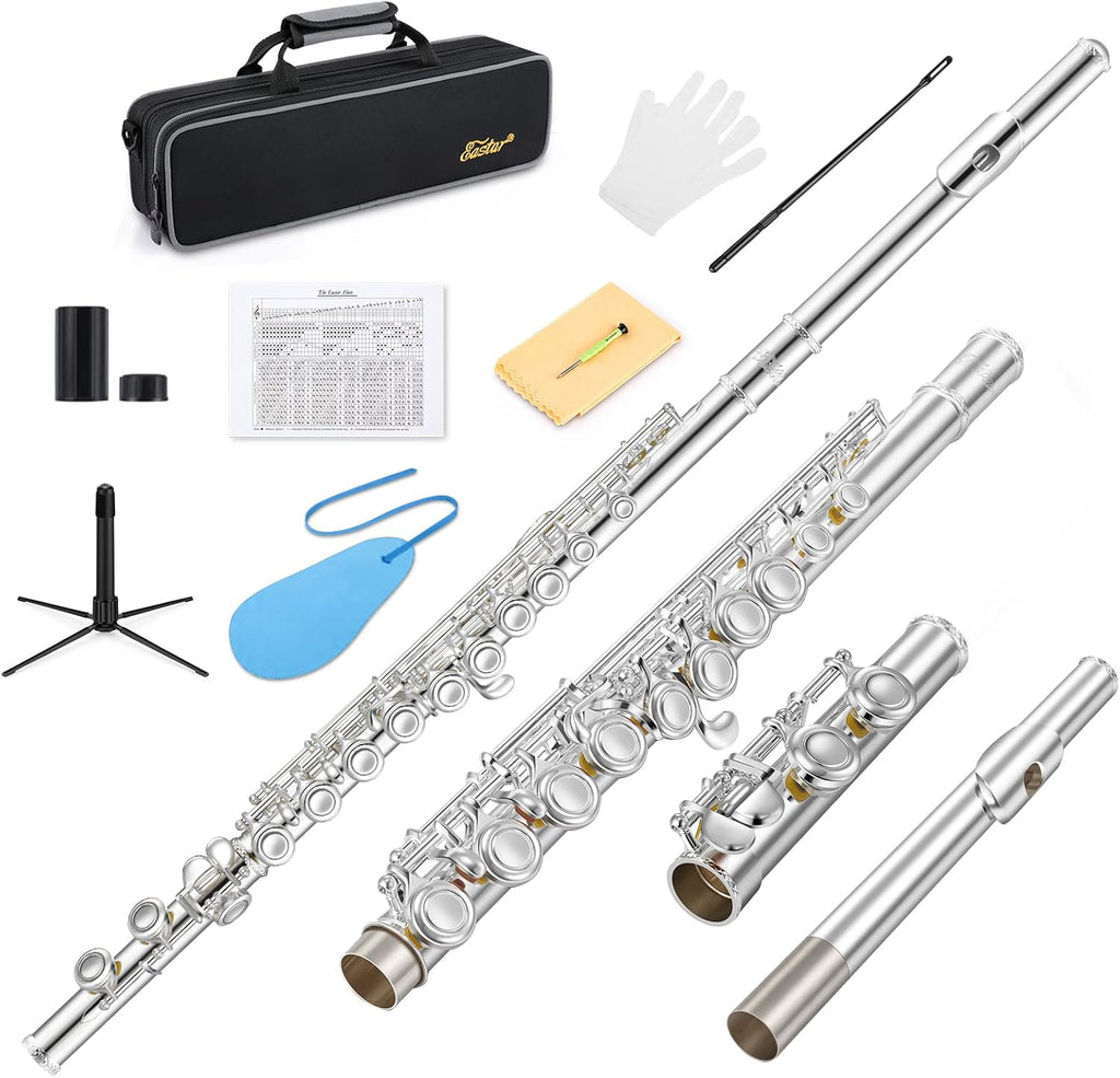 16-Key Closed Hole C Flute Advanced Upgraded Silver Full Kit, EFL-1S