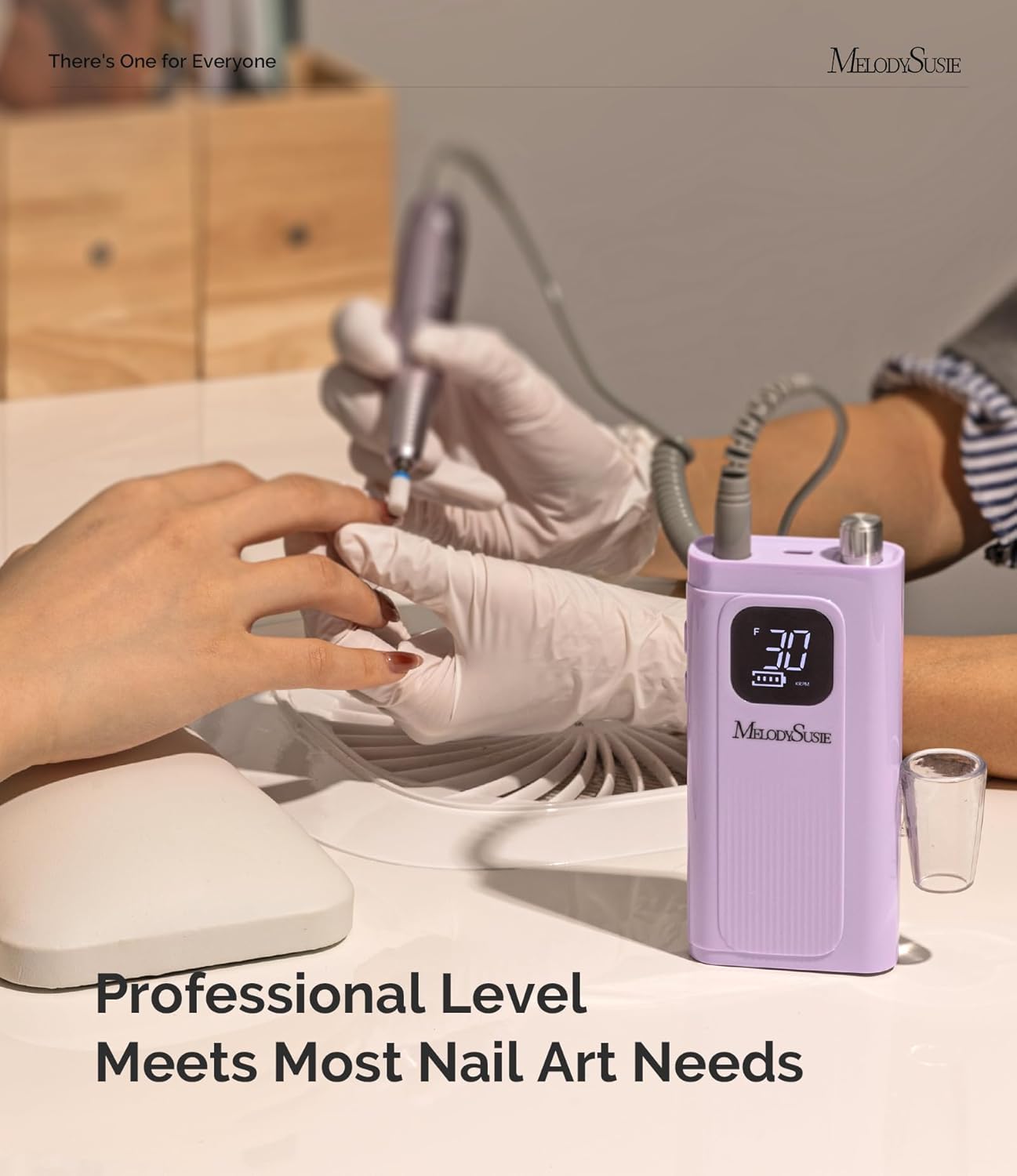 Clip-On SC300F Cordless Nail Drill 30,000 RPM for Beginners | 8-12h Battery Life, 6 Bits and 56 Sanding Bands for