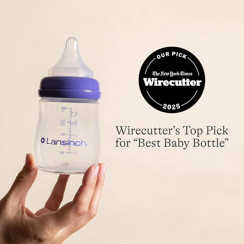 Anti-Colic Baby Bottles, BPA-Free Plastic, 5 Ounces, 3 Count, Slow Flow Nipples (Size S), Breastfeeding Bottle with