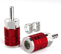 GASHER 2Pcs Red Industrial Air Coupling with 1/4" Hose Barb, 1/4" Basic Flow Quick Connect Air Coupler I/M Type With Hose Clamp
