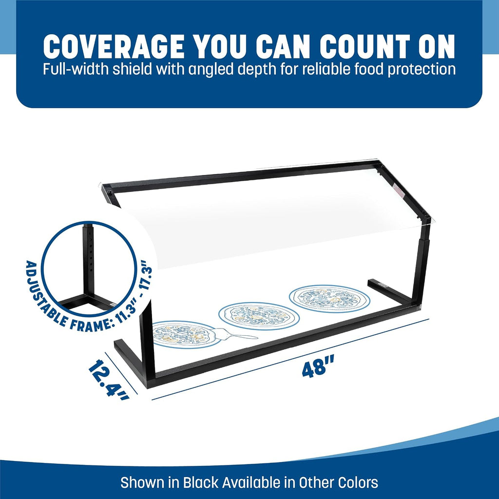 Sneeze Guard Single Sided for Catering, Buffets, Restaurants, Plastic, 48 Inches, Clear
