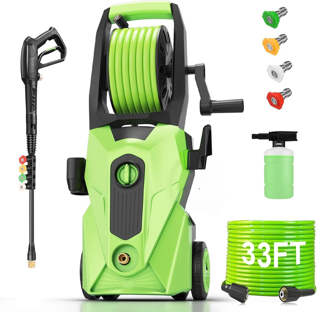 Electric Pressure Washer 5000PSI, 4.0GPM Portable Power Washer, Water Pressure Washer with 33FT Hose, 4 Nozzle