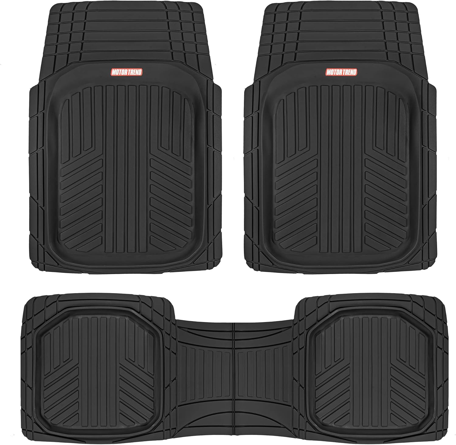FlexToughXL Floor Mats for Cars Full Set, All-Weather Rubber Automotive Floor Mats, Waterproof Heavy Duty Car Mats