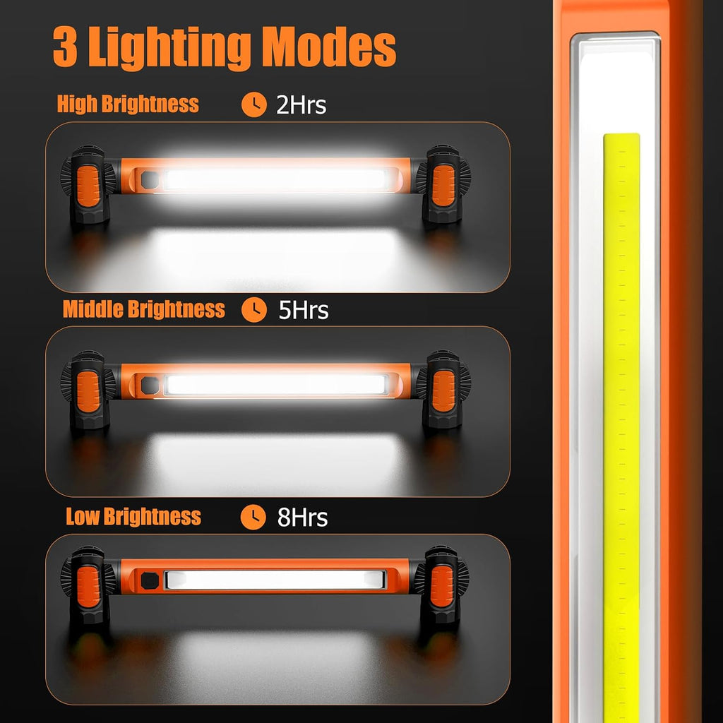 Mechanic Work Light, wokelux 3000LM LED Work Light, 5200mAh Rechargeable Magnetic Work Light, Underhood Cordless Work