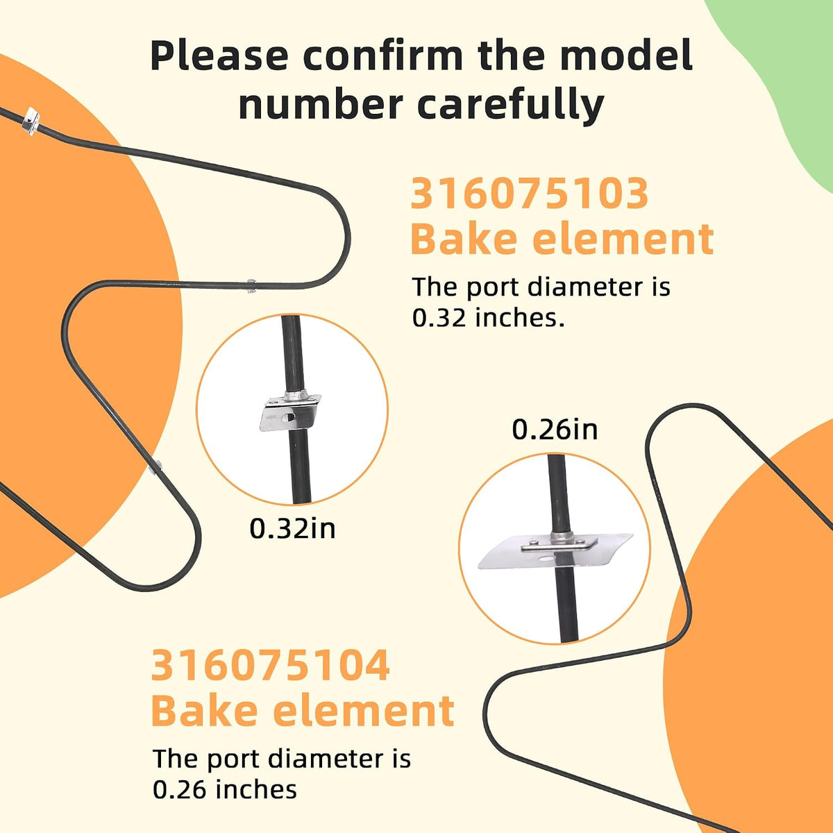 316075103 Oven Bake Element 316075104 Fit for Frigi-daire Ken-more