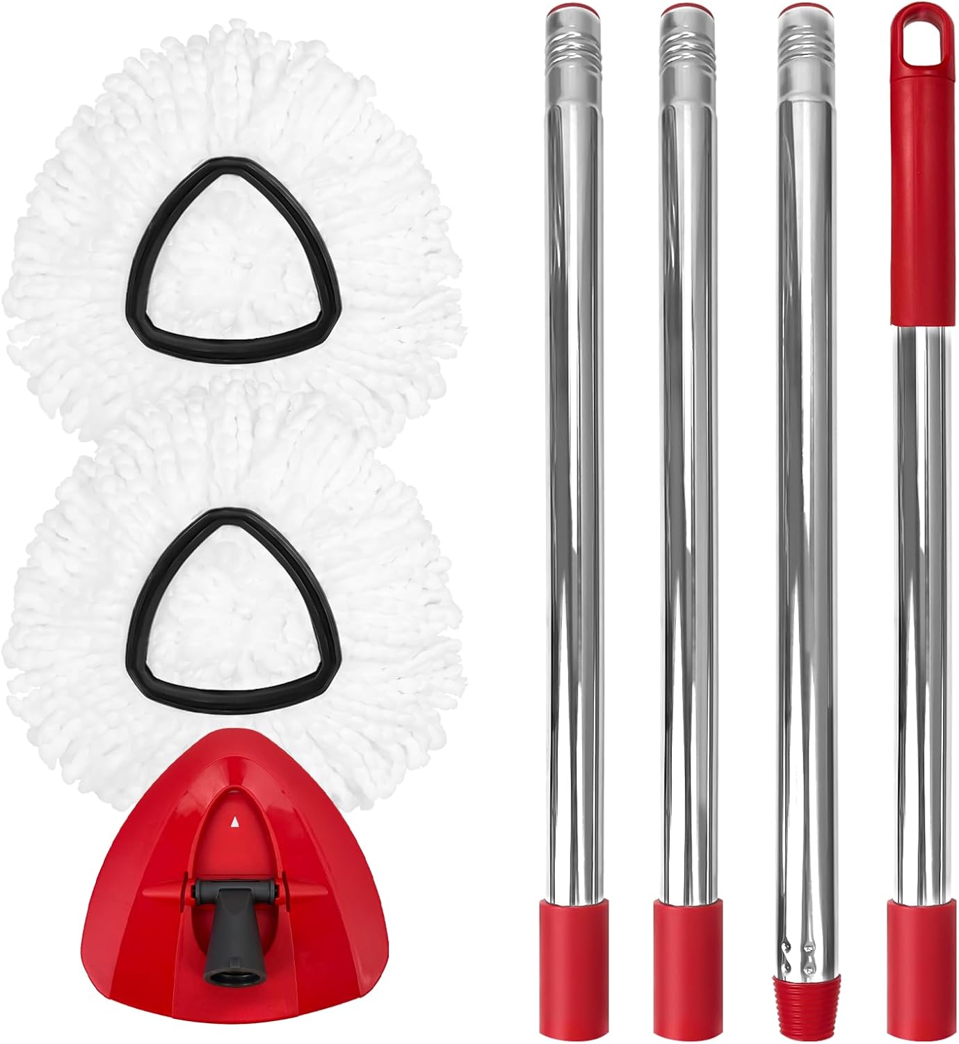 Spin Mop Replacement Set for O-Ceda EasyWring 1-Tank System, Includes 2 Microfiber Mop Heads, 1 Adjustable Spin Mop