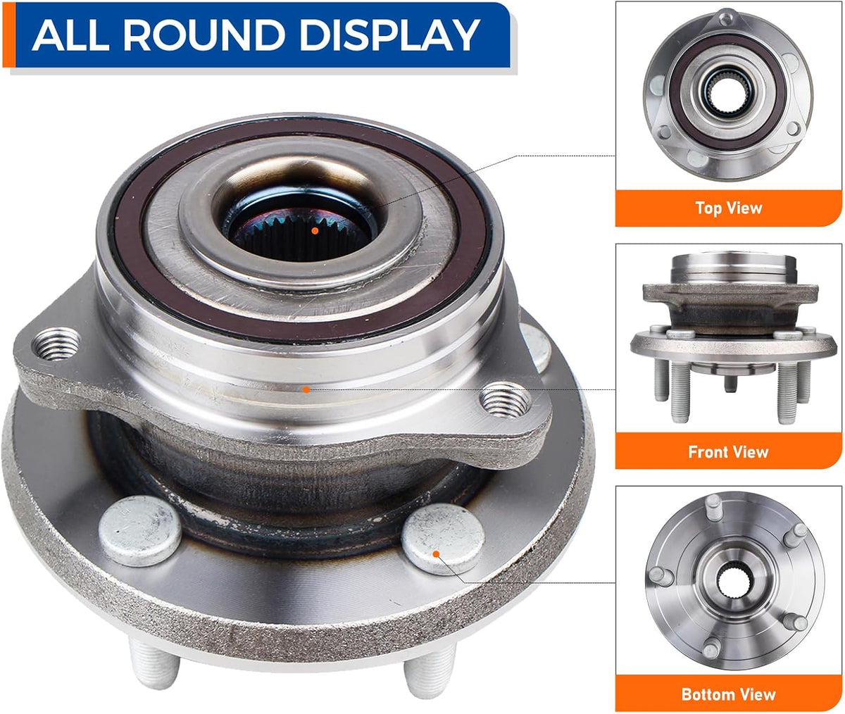 PAROD [Set of 2 513324 Front Wheel Hub & Bearing Assembly Compatible with 2011-2023 Dodge Durango, 2011-2021 Jeep Grand Cherokee, 2022 Grand Cherokee WK,5Lugs