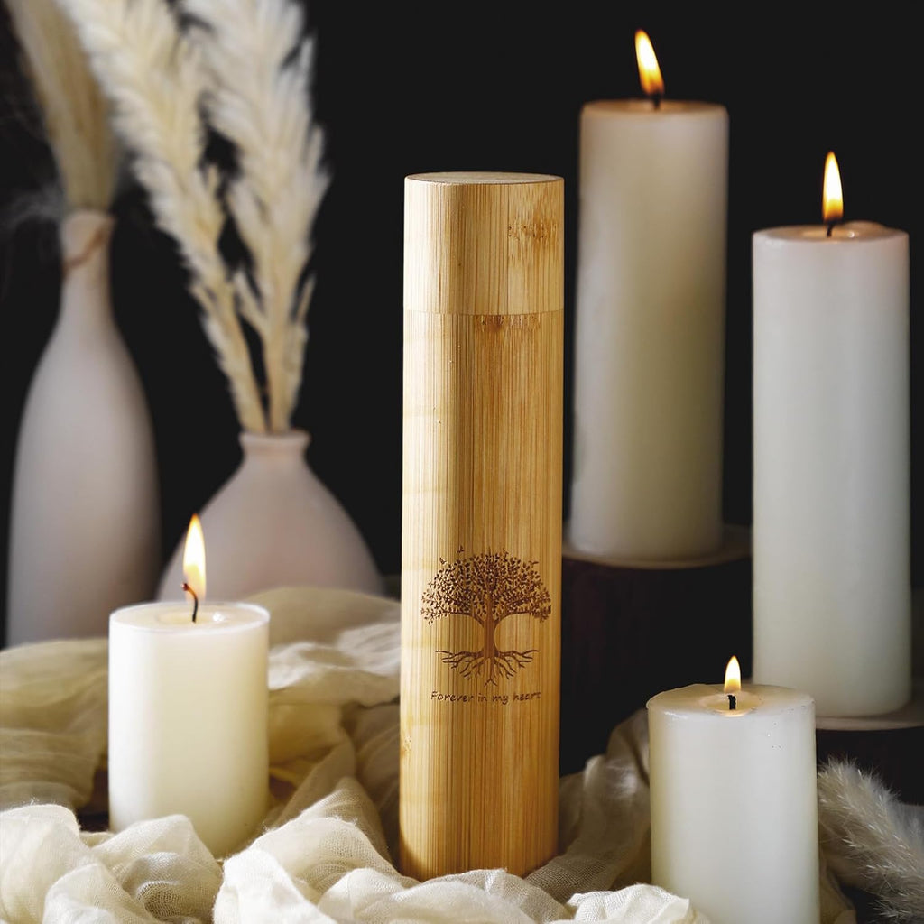 1 Set Bamboo Small Scattering Urns for Human Ashes 9'' x 2''