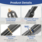 2 Pcs 10 Inch Bullet Hinge,Heavy Duty Weld On Hinges, with Grease Fitting
