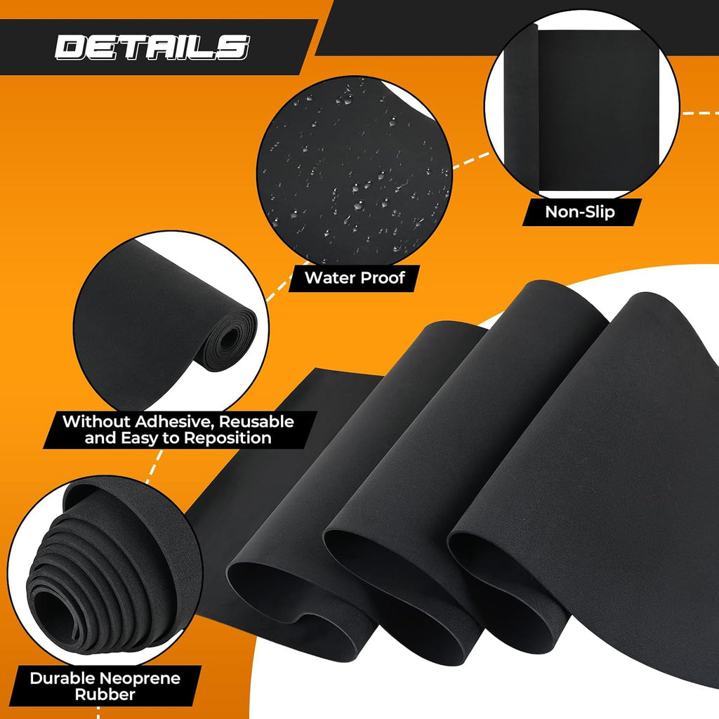 Neoprene Closed Cell Foam Roll, 1/8" Thick, 17" W x 80" L Black Foam