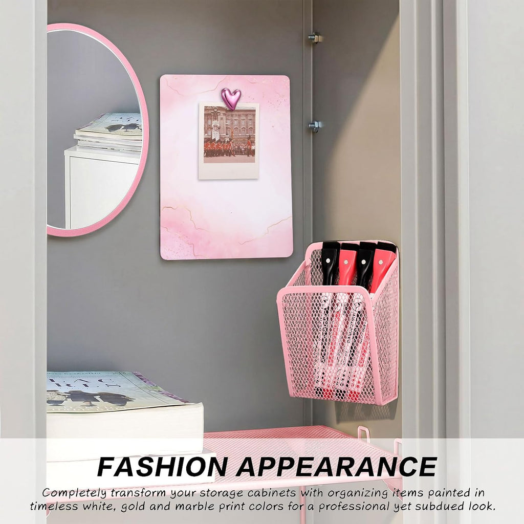 19 Pcs Locker Organizer and Decorating Kit, First Day of Essentials Marble Print Whiteboard with Markers Locker Shelf