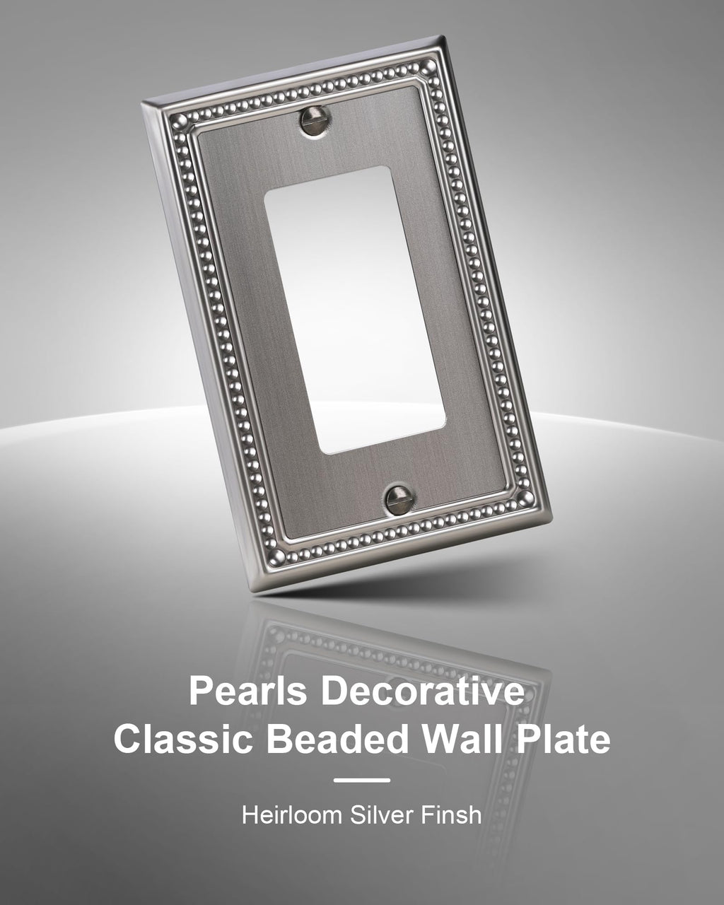 TREEWELL 4-Pack Decorator Outlet Cover Plate, Heirloom Silver