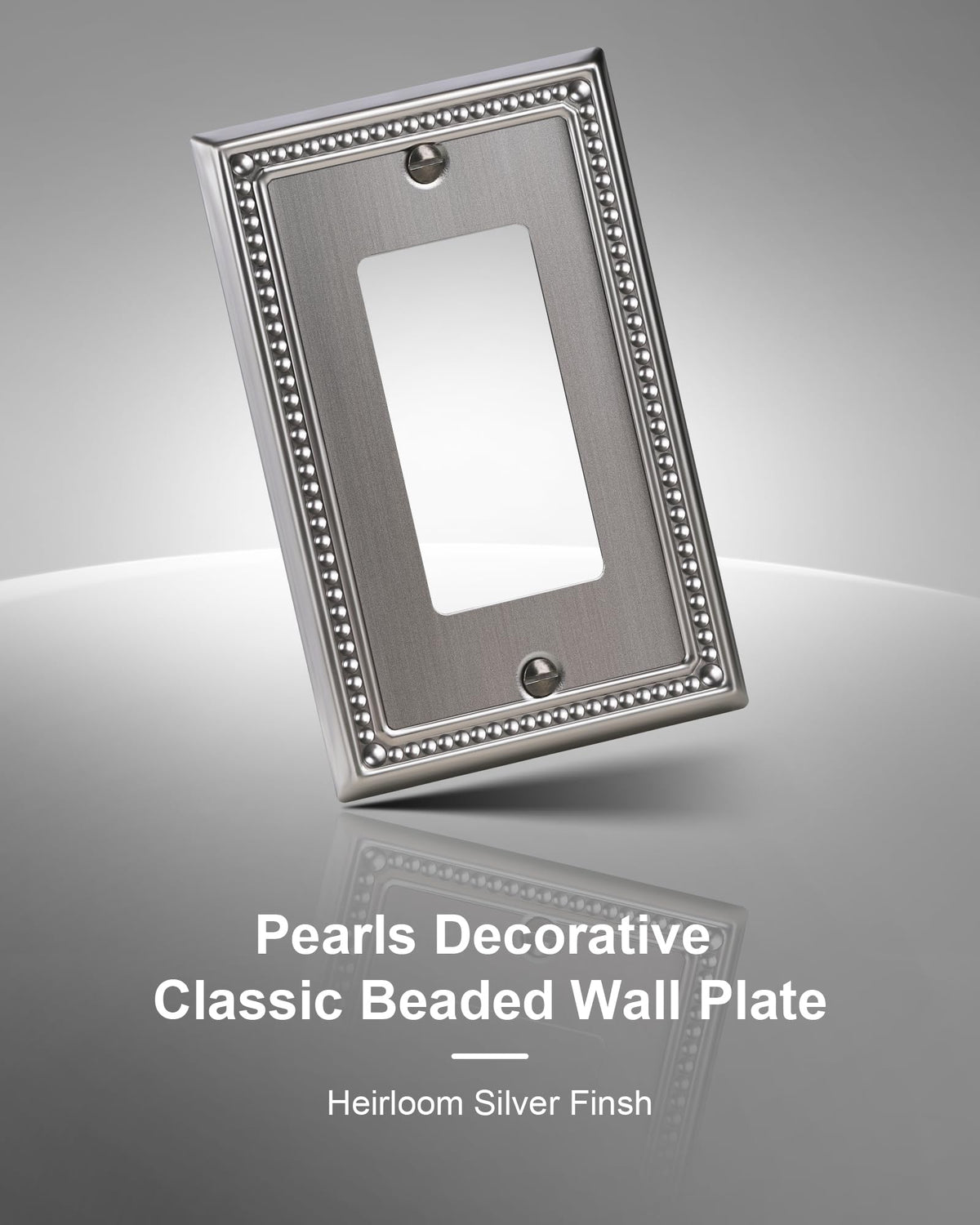 TREEWELL 4-Pack Decorator Outlet Cover Plate, Heirloom Silver