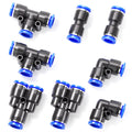TAILONZ 5/16" Push to Connect Fitting Splitters+Elbows+Tees+Straight 8Pcs