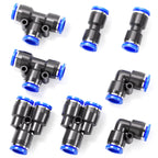 TAILONZ 5/16" Push to Connect Fitting Splitters+Elbows+Tees+Straight 8Pcs