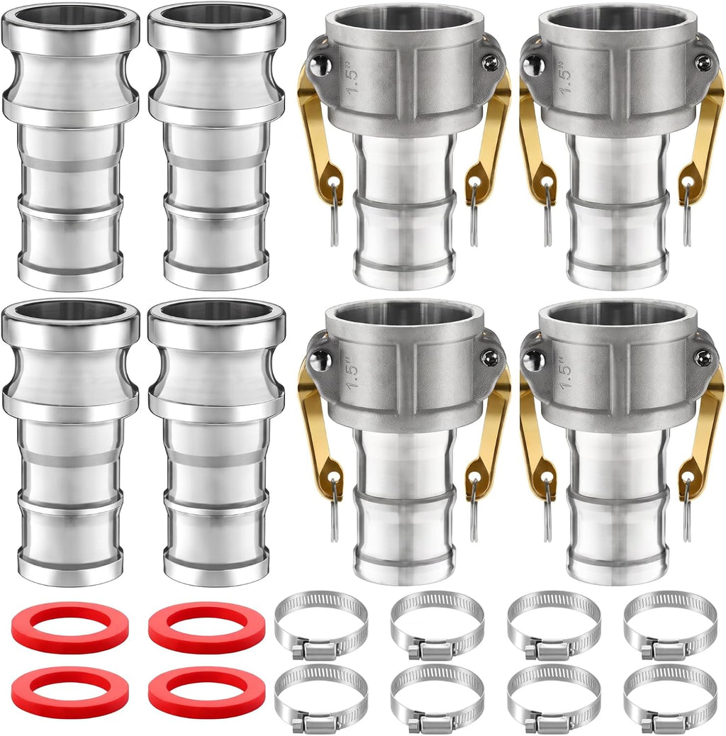 4 Set 1.5 Inch Camlock Fittings Type C&E