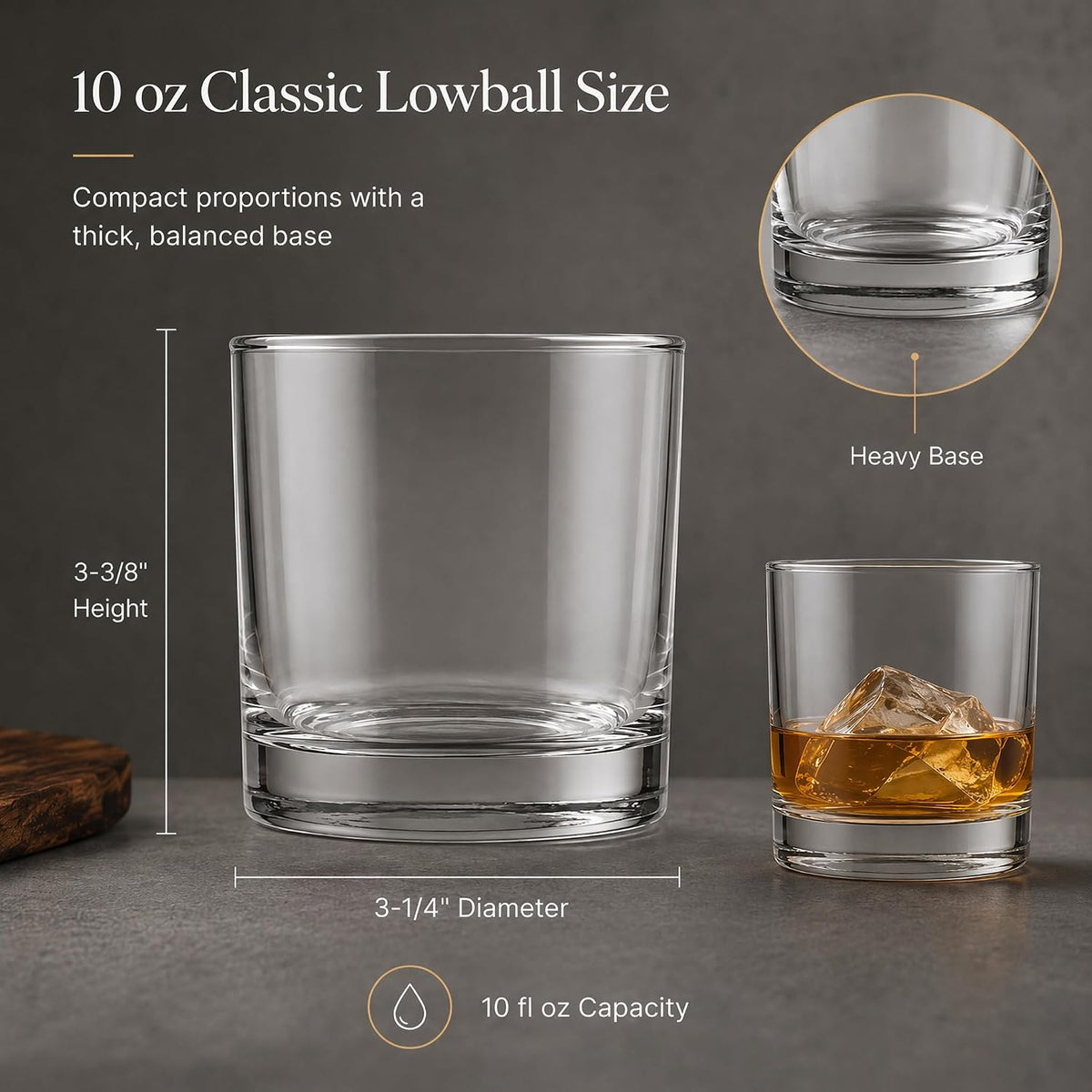 12 Pack 10 oz Rocks Glasses, Old Fashioned Whiskey Glasses