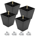 4 Inch Plastic Table Legs, Black Couch Leg, 4 Pcs