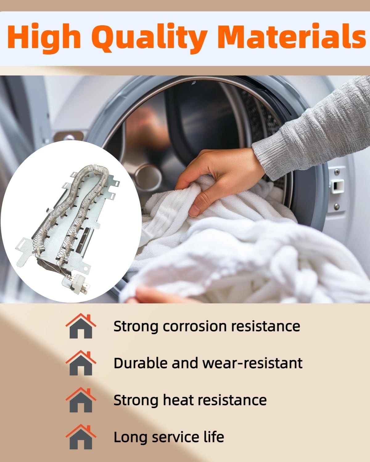 WP8544772 8544772 Dryer Heating Element Compatible with Whirlpool