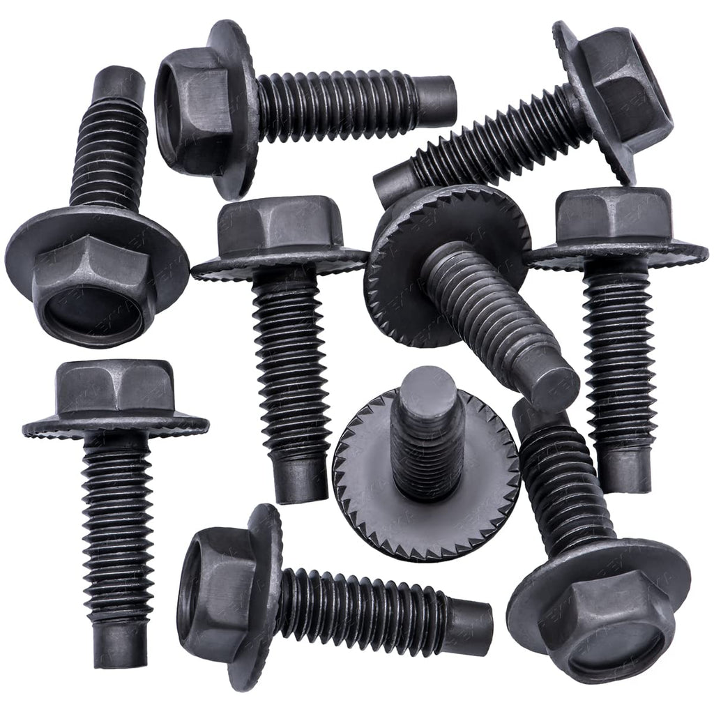 Rexka 10pcs 5/16"-18 X 1 Hex Washer Head Spin Lock Body Bolts