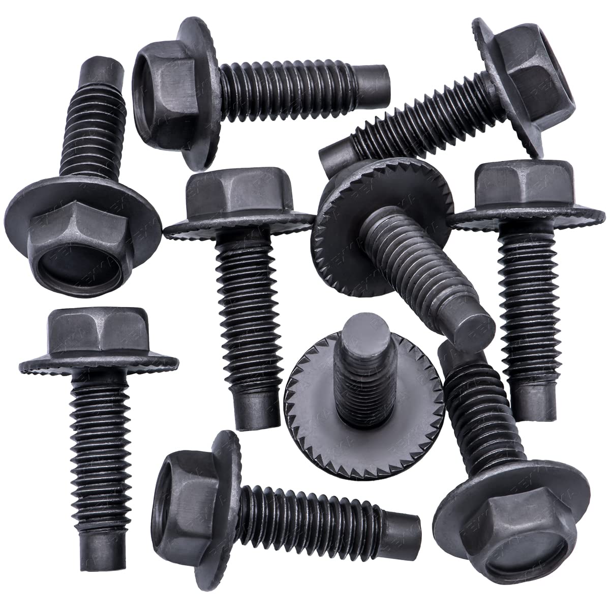Rexka 10pcs 5/16"-18 X 1 Hex Washer Head Spin Lock Body Bolts