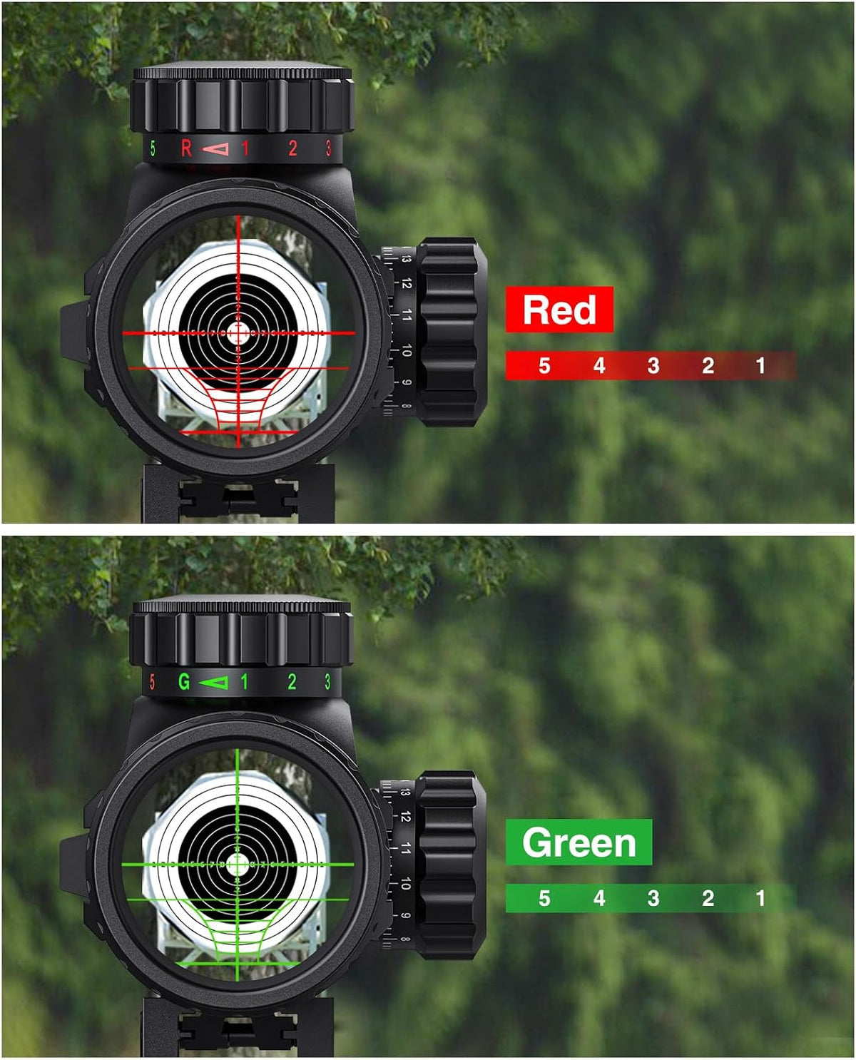3-9x32 Scope Combo with Dual Illuminated Scope Optics & 4 Holographic Reticle Red/Green Dot Sight & IIIA/2MW Laser