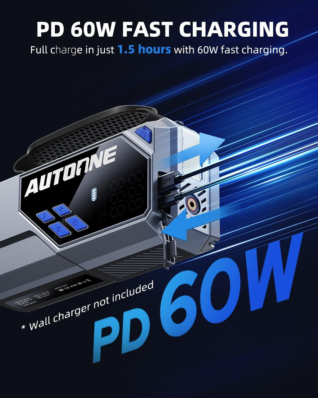 10000A Jump Starter with Air Compressor, 24000mAh Jump Box with Tire Inflator (All Gas & Diesel) Portable Car Battery
