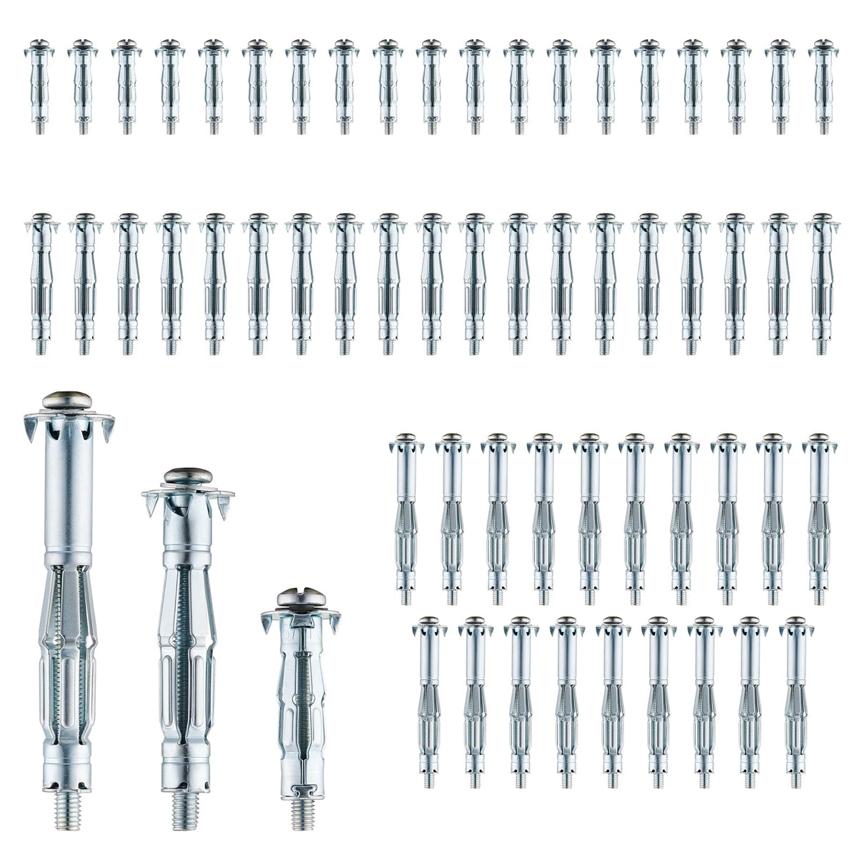 60PCS Molly Bolts Kit, Hollow Wall Anchor Assortment for Drywall