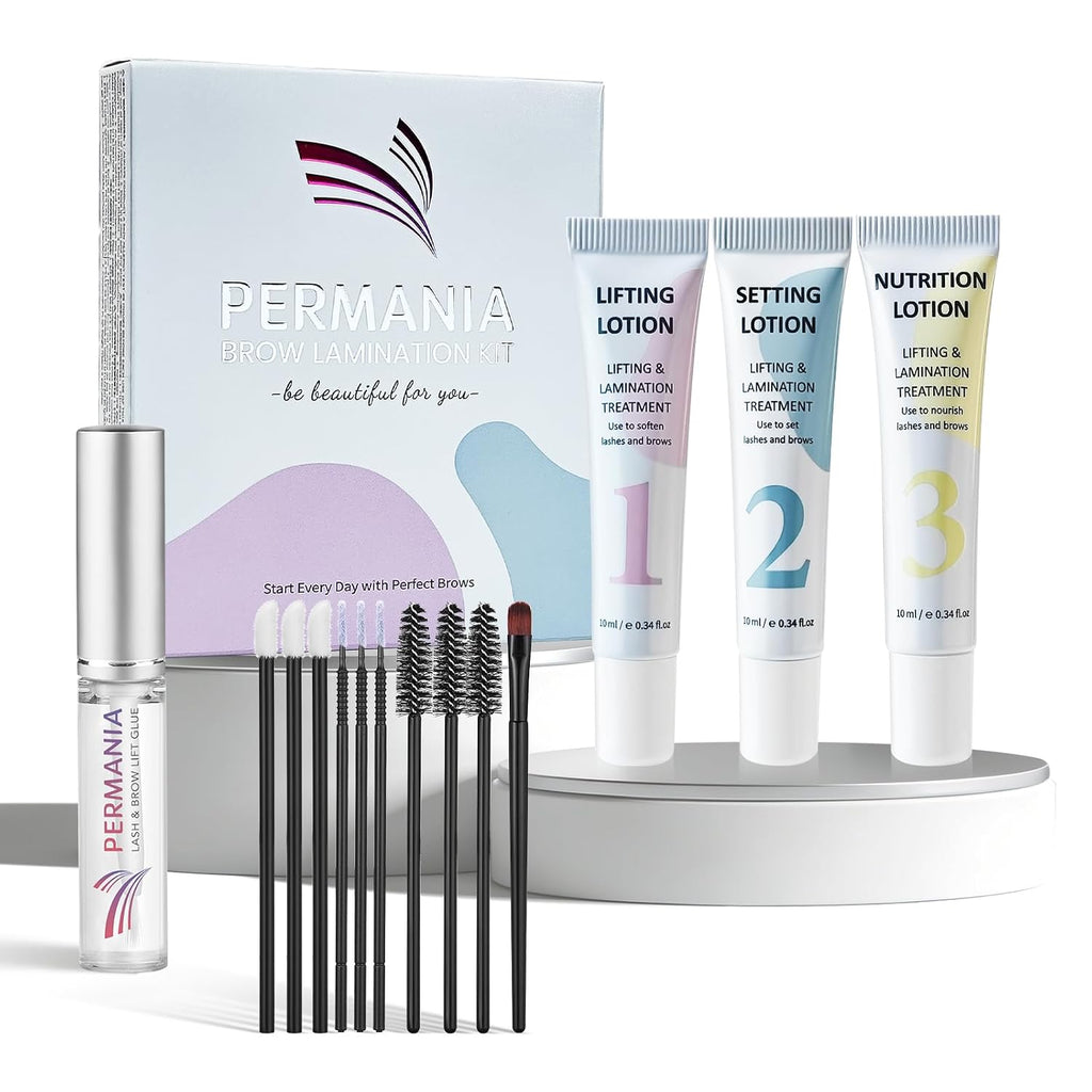 Brow Lamination Kit, Tube Design Instant Perm for Fuller & Thicker Eyebrows Salon Result lasts 4 weeks (with Liquid