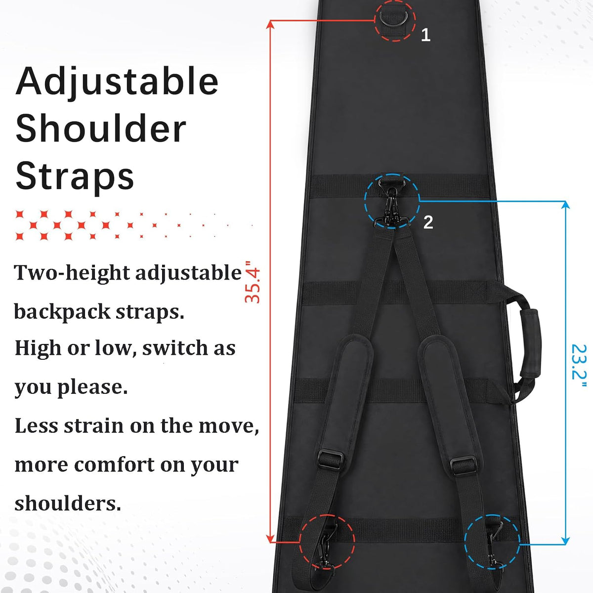 Electric Guitar Gig Bag 0.6" Thick Foam Padded Water-Resistant | Padding Adjustable Backpack Straps Soft Case Fits