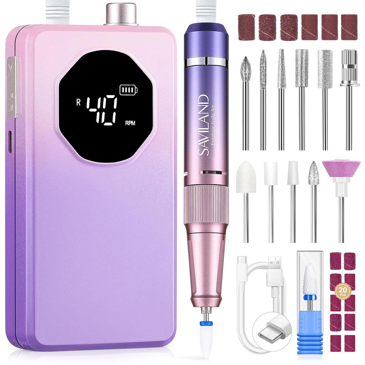 Nail Drill Professional 40000RPM 30S Fast Removal for Acrylic Nail