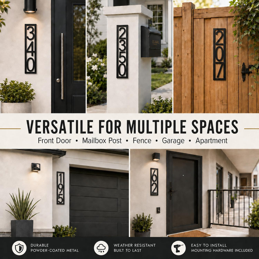 Custom Metal House Numbers for Outside Modern, Personalized Vertical Address Numbers for House, Large Address Plaques