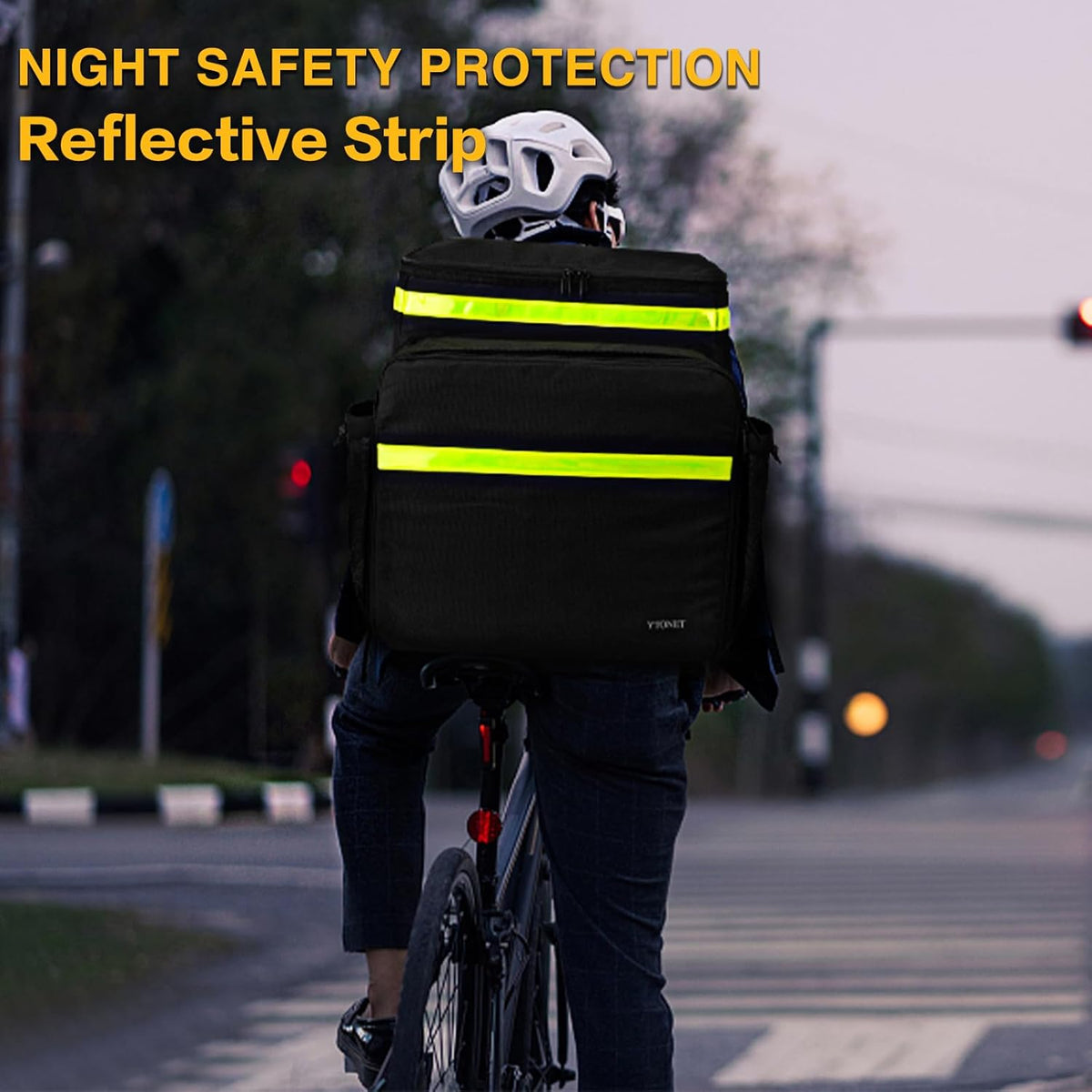 XX-Large Food Delivery Backpack, Delivery Bag with Reflective Strip