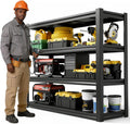 45" W Garage Shelving Heavy Duty, 2400LBS Loads Adjustable Garage Storage Shelves,4-Tier Metal Storage Racks and