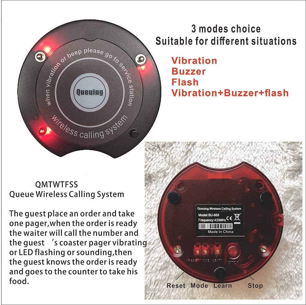 Restaurant Wireless Calling System 40 Coaster Pagers+1Caller