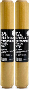 Professional Grade Plastic Wrap 2 Pack - 2x 12"x250' Refill rolls