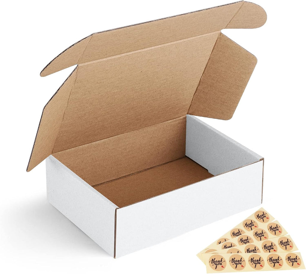 7x5x2 Shipping Boxes Small Corrugated Cardboard Box - 25 Pack White Mailing Boxes for Packaging Small Business