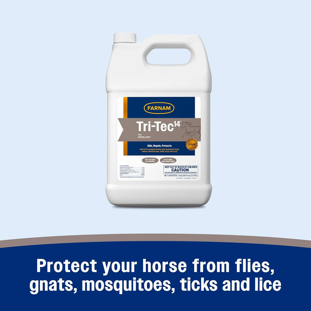 Tri-Tec 14 Fly Spray for Horses, Protects for Up to 14 Days, 128 oz