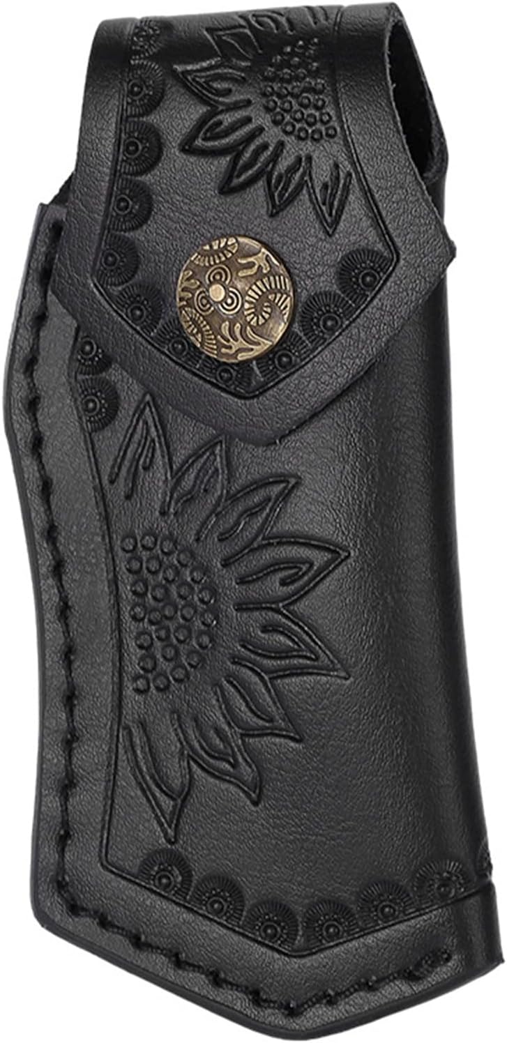 1Pc Pocket Knife Sheath Leather Folding Knife Holster Belt Pouch for 5" Folding Pocket Knife Case Outdoor Camping EDC