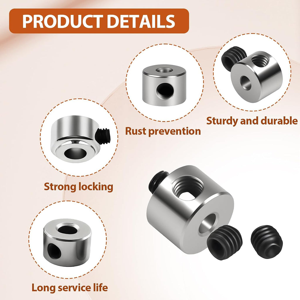12pcs Set Screw Collars 2.05mm Bore Shaft Collars Screw Style